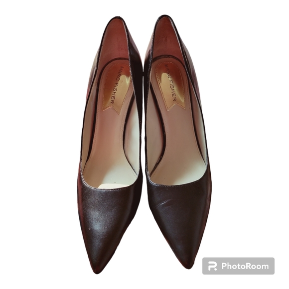 NWOT Marc Fisher Nappa Leather Black Marigolo Heels - Picture 2 of 7